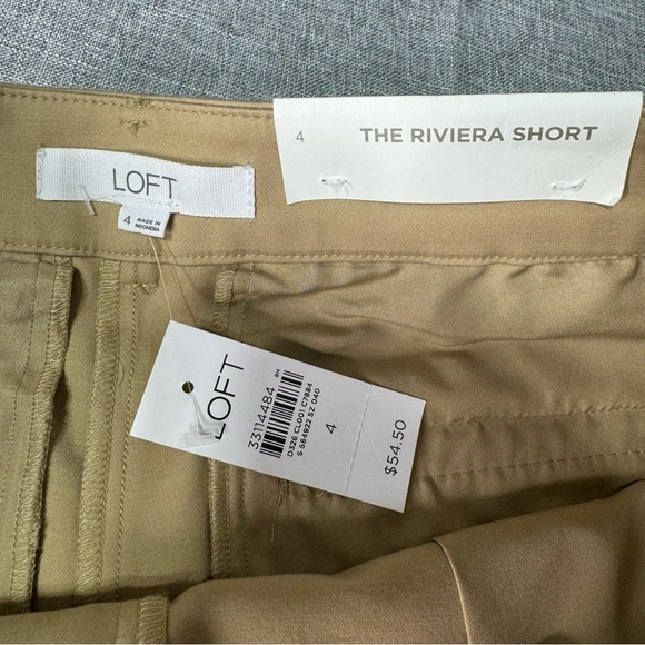 LOFT Riviera Short Khaki Stretch Shorts 4” Tan Size 4 Nwt - Picture 7 of 8